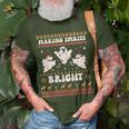 Making Spirits Bight Spooky Boo Ghost Gothic Ugly Christmas T-Shirt Gifts for Old Men