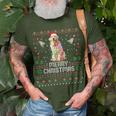 Merry Christmas Lighting Ugly Golden Retriever Christmas T-Shirt Gifts for Old Men