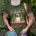 Merry Christmas Santa Light Pug Dog Family Ugly Sweater T-Shirt Gifts for Old Men