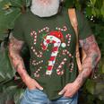 Red And White Candy Cane Santa Christmas Xmas Lights T-Shirt Gifts for Old Men