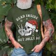 Retro Dead Inside But Jolly Af Skeleton Christmas Lights T-Shirt Gifts for Old Men