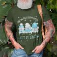 Snow Day Supporter Let It Snow Cute Blue Gnome Xmas Holiday T-Shirt Gifts for Old Men