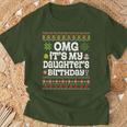 Ugly Sweater Omg It’S My Daughter's Birthday Merry Christmas T-Shirt Gifts for Old Men