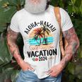 Aloha Hawaii 2024 Family Friends Group Vacation Matching T-Shirt Gifts for Old Men