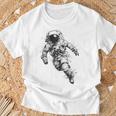 Astronauta Gráfico Espacio Motivo Astronauta Camiseta unisex Regalos para ancianos