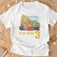 Bagger 3. Geburtstag Jungen T-Shirt Ich Bin Schon 3 Jahre Schwarz Geschenke für alte Männer