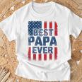Best Papa Ever Us American Flag For Father's Day Men T-Shirt Gifts for Old Men