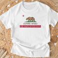 California Republic Flag California Souvenir T-Shirt Geschenke für alte Männer