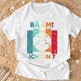 Children's Bäm Ich Bin 7 Sieben Jahre Boy 7Th Birthday Football T-Shirt Geschenke für alte Männer