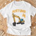 Children's Digger Birthday 'Ich Bin 4 Jahre Bausite' T-Shirt Geschenke für alte Männer