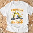 Children's Endlich Bin Ich 3 Jahre Dritter Birthday Digger Construction Site 80 T-Shirt Geschenke für alte Männer