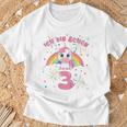 Children's Ich Bin Schon 3 Unicorn White T-Shirt Geschenke für alte Männer