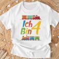 Children's Junge Geburtstag 4 Jahre Zug Railway Four Birthday T-Shirt Geschenke für alte Männer