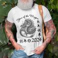 Chinese Calendar Dragon Year Happy New Year 2024 Graphic T-Shirt Gifts for Old Men