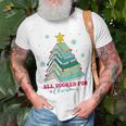 Christmas Book Tree Retro All Booked For Christmas Book Tree T-Shirt Gifts for Old Men