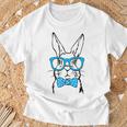 Cute Rabbit Bunny Face Glasses Bow Tie Happy Easter Day Boys T-Shirt Gifts for Old Men