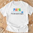 Damen Papa Die Sichere Suchmaschine Lustigeratertag Mit-Ausschnitt T-Shirt Geschenke für alte Männer