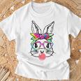 Easter Day Bunny With Bandana Heart Glasses Bubblegum T-Shirt Gifts for Old Men