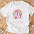 Fröhliches Einhorn-Regenbogen T-Shirt, Spruch 'Never Thought I'd Be...' Geschenke für alte Männer