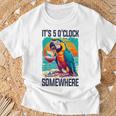 It's 5 O'clock Somewhere Drinking Parrot Cocktail Summer T-Shirt Gifts for Old Men