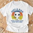 Just A Dad Who Always Came Back With Milk Retro Vintage T-Shirt Gifts for Old Men