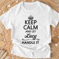 Keep Calm And Let Lucy Handle It Name T-Shirt Gifts for Old Men