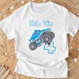 Kinder 4 Jahre Monster Truck Haifisch Geburtstag Junge T-Shirt Geschenke für alte Männer