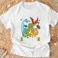 Kinder Schulkind 2024 Dinosaurier Schulanfang Dino Einschulung T-Shirt Geschenke für alte Männer