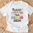 Kinder Tschüss Kindergarten Hallo Schule 2024 Kita Abgänger T-Shirt Geschenke für alte Männer