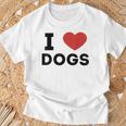 I Love Dogs Amante De Los Perros Retro I Heart Dogs Camiseta unisex Regalos para ancianos