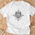 Minimal Line And Shape Black Of A Wolf Geometric T-Shirt Gifts for Old Men