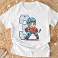 Niños Cumpleaños De Hockey Sobre Hielo Niño De 3 Años Tercer Cumpleaños Camiseta unisex Regalos para ancianos