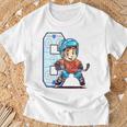 Niños Cumpleaños De Hockey Sobre Hielo Niño De 6 Años 6º Cumpleaños Camiseta unisex Regalos para ancianos