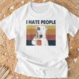 Odio A La Gente Bull Terrier Odio Retrointage Camiseta unisex Regalos para ancianos