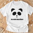 Panda-Gesicht T-Shirt Bambusbjörn, Witzig & Unisex Weiß Geschenke für alte Männer