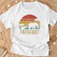 Papafant Papa Elefant Retrointage Sunsetatertag Savanne Raglan T-Shirt Geschenke für alte Männer