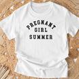 Pregnant Girl Summer Beach Pregnancy Announcement T-Shirt Gifts for Old Men
