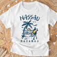 Retro Nassau Bahamas Trip Bahamas Vacation Beach Sunset T-Shirt Gifts for Old Men