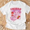 Retro Strawberry Milk Anime Kawaii Axolotl Strawberry Milk Pink T-Shirt Geschenke für alte Männer