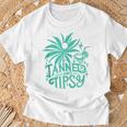 Retro Tanned And Tipsy Beach Summer Vacation T-Shirt Gifts for Old Men