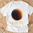 Road Atlas For The Total Solar Eclipse Of 2024 April 8 Path T-Shirt Gifts for Old Men
