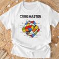 Rubik's Cube Magic Cube Retro Rubi Vintage Nerd White T-Shirt Geschenke für alte Männer