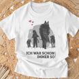 Spaziergang Pferd Hund Mädchen Pferdemensch T-Shirt Geschenke für alte Männer