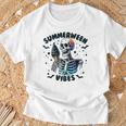 Summerween Vibes Skeleton Ice Cream Summer Vacation T-Shirt Gifts for Old Men