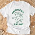 Vintage Retro Frog Diagnosed With Slay Dhd Present I T-Shirt Gifts for Old Men