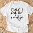 Vintage Retro Italy Is Calling I Must Go T-Shirt Gifts for Old Men