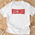 Vintage Wisconsin Wisconsin Red Retro T-Shirt Gifts for Old Men