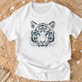 White Tiger Blue Eyes Wild Cat Animal T-Shirt Gifts for Old Men