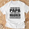 Zwei Titel Papa Und Maurer Geselle Meister Maurermeister T-Shirt Geschenke für alte Männer