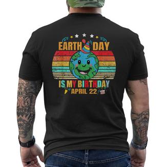 22 April Happy Earth Day It's My Birthday Earth Day Men's T-shirt Back Print - Monsterry